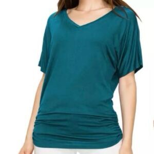 JOHNNY V Neck Top with Side Ruching Size XXL